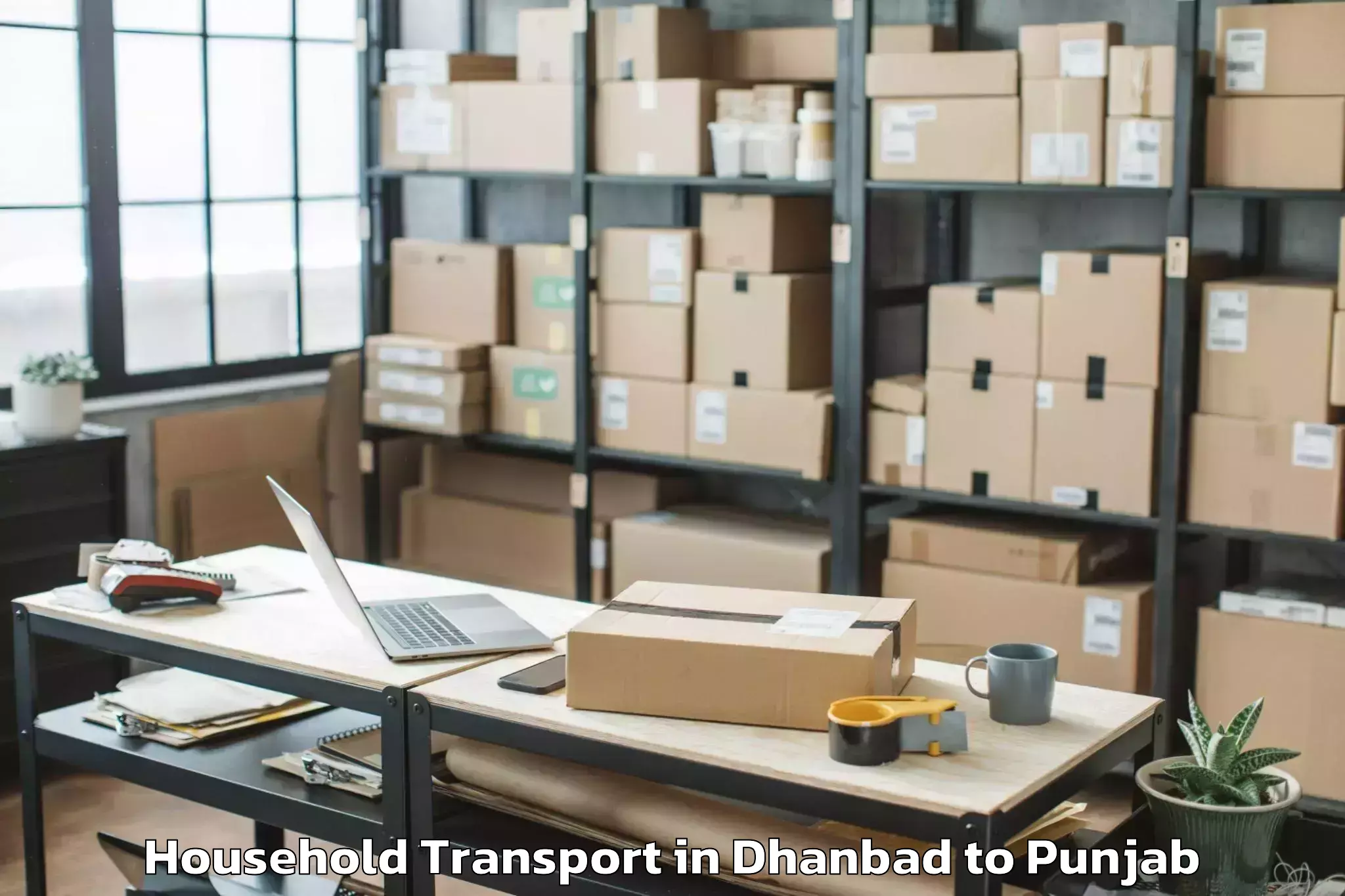 Book Dhanbad to Ludhiana Airport Luh Household Transport Online